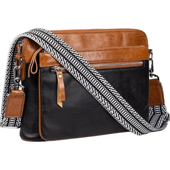 Handbags - Small Leather Crossbody Bag Women Compact Travel Purses Organizer